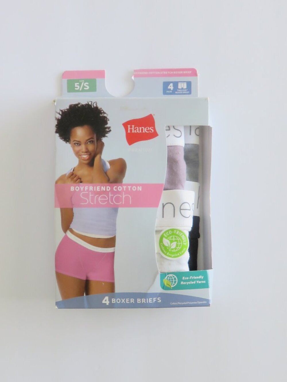 (#133) Hanes Premium Boyfriend Cotton Stretch Boxer Briefs 4-Pack Size 5/S